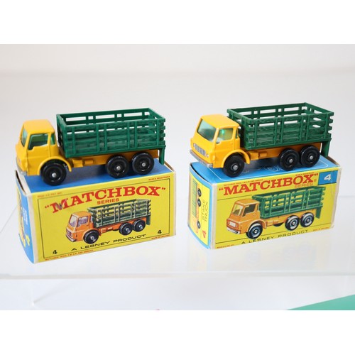 81 - Lesney Matchbox Series - 4d - Stake Truck - Yellow/Green (BPW) (2), 44c - GMC Refrigerator - Red/Tur... 