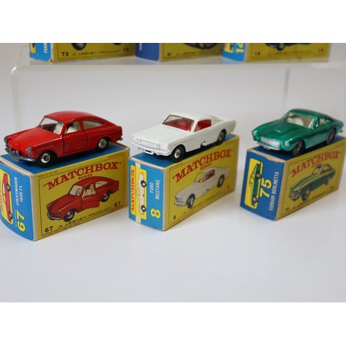 85 - Lesney Matchbox Series - 3b - Ferrari F1 - Red, 41c - Ford GT - White, 14d - Iso Grifo - Dark Metall... 