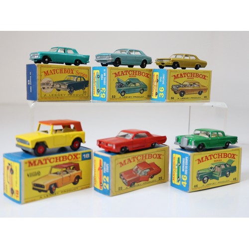 87 - Lesney Matchbox Series -  33b - Ford Zephyr 6 - Sea Green (BPW), 53c - Ford Zodiac Mk4 - Metallic Bl... 