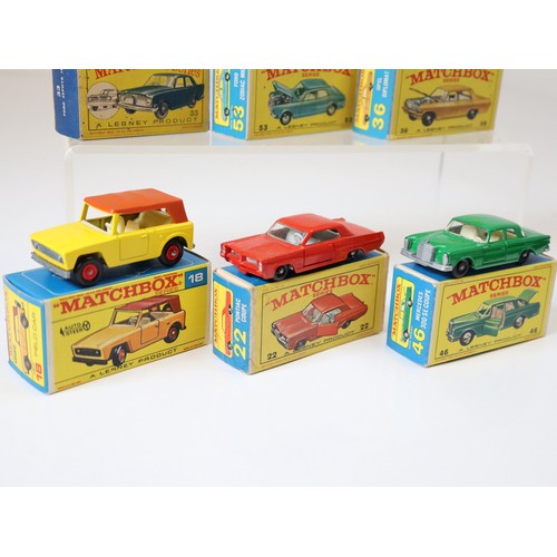 87 - Lesney Matchbox Series -  33b - Ford Zephyr 6 - Sea Green (BPW), 53c - Ford Zodiac Mk4 - Metallic Bl... 