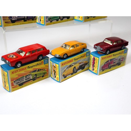 91 - Lesney Matchbox Superfast - 67b - VW 1600 TL - Pink, 53c - Ford Zodiac Mk4 - Apple Green, 46c - Merc... 