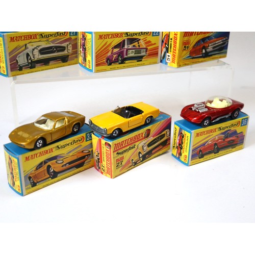 92 - Lesney Matchbox Superfast - 27d - Mercedes 230 SL - Yellow/Black (2), 22d - Freeman Inter City - Red... 