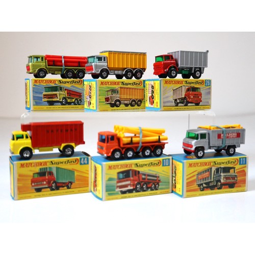 97 - Lesney Matchbox Superfast - 58c - DAF Girder Truck - Green, 47c - DAF Container Truck - Silver, 26c ... 