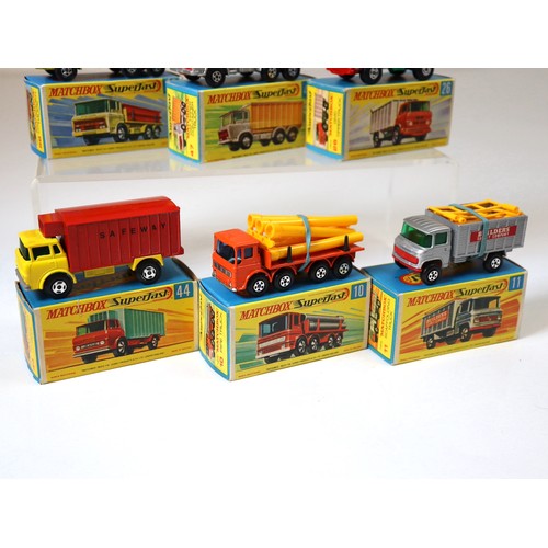 97 - Lesney Matchbox Superfast - 58c - DAF Girder Truck - Green, 47c - DAF Container Truck - Silver, 26c ... 