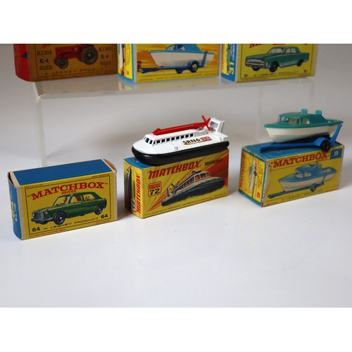 99B - Lesney Matchbox K-4 King Size International Tractor, Superfast 9 boat & Traiker (2), 31 Lincoln Cont... 