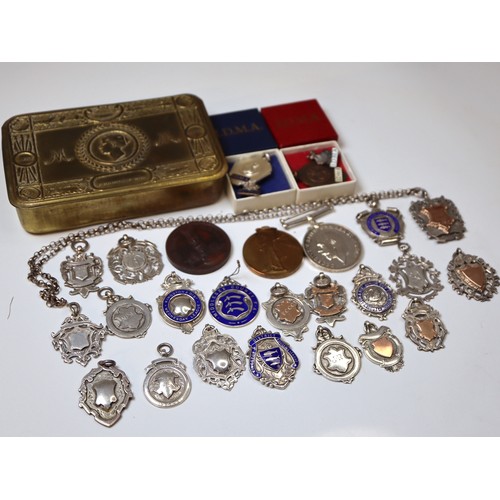 207 - A group of medals including 1914-1918 British War & Victory Medal 2512 PTE J.W. ROBINSON E SURREY RE... 