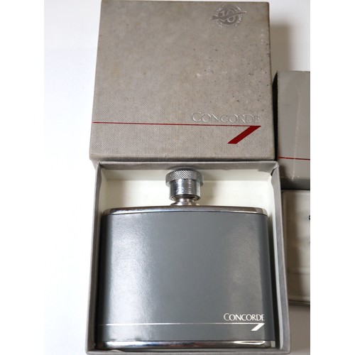 210 - British Airways Concorde Whisky Flask & Cross Ballpoint pen and pencil in original boxes