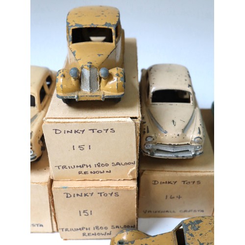 214 - A group of Dinky Toys Die-cast Model Cars c1950's - 160 Austin A30, 151 Triumph 1800 Saloon Renown (... 