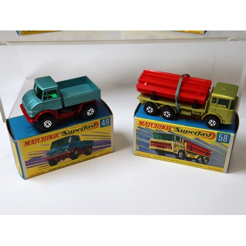 217 - Lesney Matchbox - 30c - 8 Wheel Crane Truck - Green, 42c - Iron Fairy Crane - Orange / Lime Green, 4... 