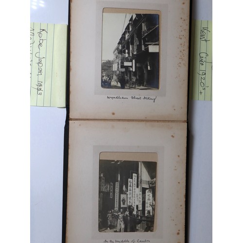 218 - Early 20th century Photo Albums containing a well document history of travels including Kobe Japan 1... 