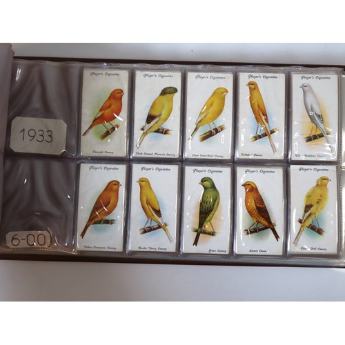 101 - Album Containing Wills & John Player Cigarette Cards Multiple Birds & Butterfly Complete Sets 1915-1... 