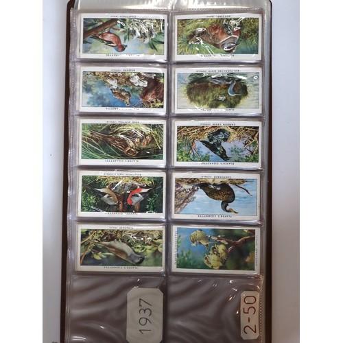 101 - Album Containing Wills & John Player Cigarette Cards Multiple Birds & Butterfly Complete Sets 1915-1... 