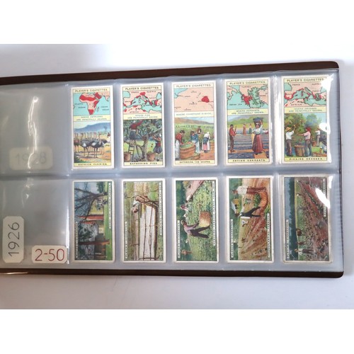 103 - Album Containing Wills & John Player Cigarette Cards Multiple Travel Complete Sets