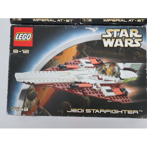 34 - LEGO Star Wars - 7122 Speeder Bikes, 7127 Imperial AT-ST (2), 7143 Jedi Starfighter, 4476 Jabba's Pr... 