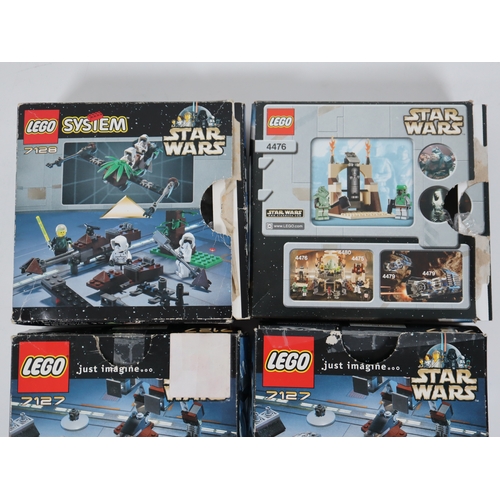 34 - LEGO Star Wars - 7122 Speeder Bikes, 7127 Imperial AT-ST (2), 7143 Jedi Starfighter, 4476 Jabba's Pr... 