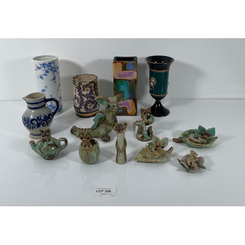 306 - Small collectable ceramics including vases and trinkets