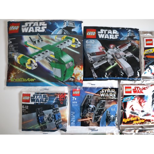 116 - LEGO Star Wars Sealed Polybag Mini Vehicle Builds - including 6964 Boba Fett's Slave 1, 8028 TIE Fig... 