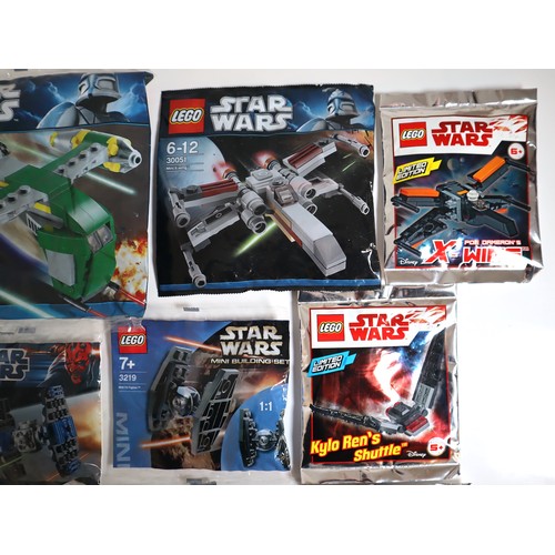 116 - LEGO Star Wars Sealed Polybag Mini Vehicle Builds - including 6964 Boba Fett's Slave 1, 8028 TIE Fig... 