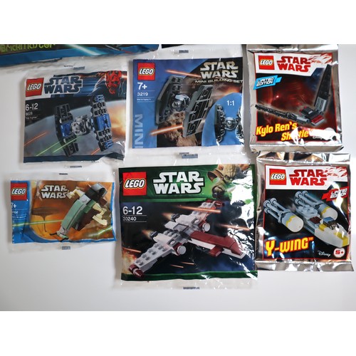 116 - LEGO Star Wars Sealed Polybag Mini Vehicle Builds - including 6964 Boba Fett's Slave 1, 8028 TIE Fig... 