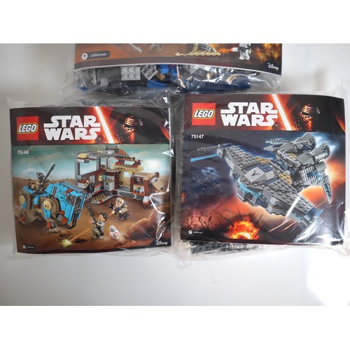 130 - LEGO Star Wars 75148, 75147,  75149 - Complete Sealed Bags with instructions no box