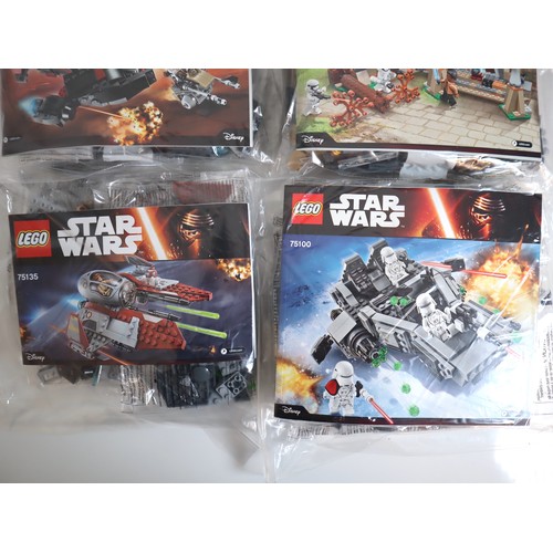 131 - LEGO Star Wars 75137, 75100, 75135, 75145, 75139 - Complete Sealed Bags with instructions no box