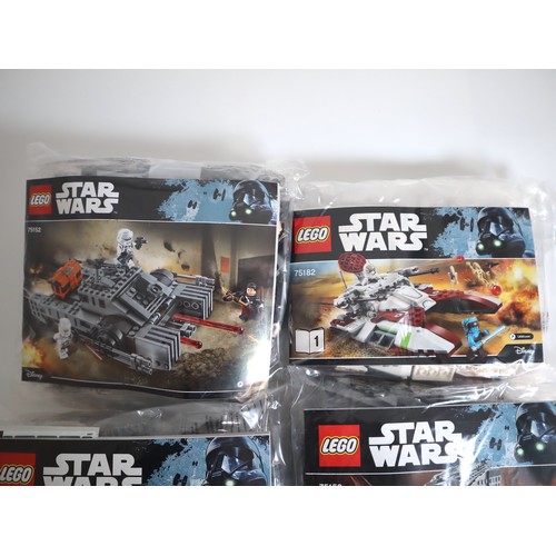 132 - LEGO Star Wars 75171,  75152, 75153, 75182 - Complete Sealed Bags with instructions no box