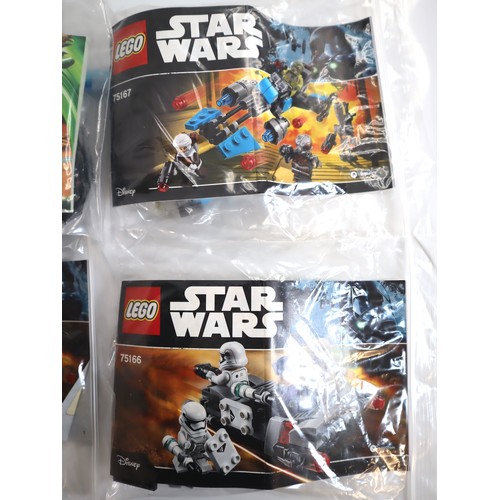 154 - LEGO Star Wars - 75166 (2), 75015, 75167 - Complete Sealed Polybags, Instructions + Minifigures - No... 