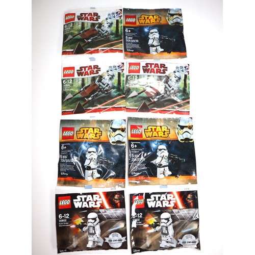 102 - LEGO Star Wars Stormtroppers Minifigures Sealed in Poly Bags - 30005 (3), 30602 (2), 5002938, 500293... 