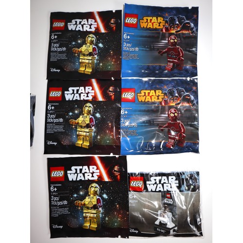 108 - LEGO Star Wars C-3PO 5002948 (3), TC-4 (2) 5002122 + R3-M2 6177628 (2) Sealed Minifigure Polybags