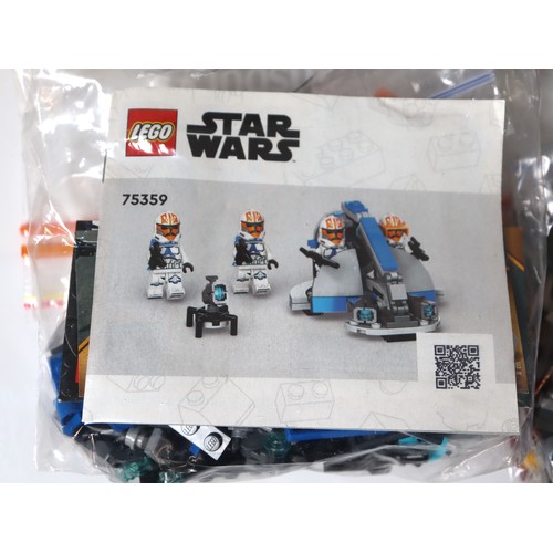 93 - LEGO Star Wars - Sets 75373, 75359, 75310, 75345 - Opened but comolete with minifigures and instruct... 