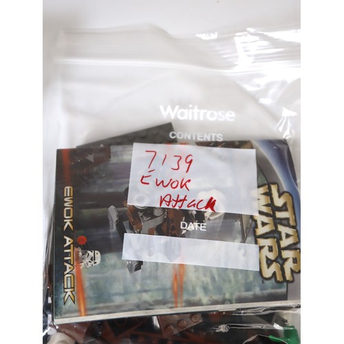 94 - LEGO Star Wars - 7139 Ewok Attack (2) both with instructions and minifigures, 8089 Hoth Wampa Cave n... 