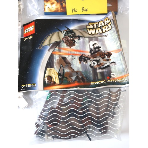 94 - LEGO Star Wars - 7139 Ewok Attack (2) both with instructions and minifigures, 8089 Hoth Wampa Cave n... 