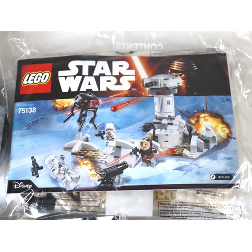 98 - LEGO Star Wars - 75138 Hoth Attack Sealed in poly bags unused, 75271 Luke Skywalker's Landspeeder Bu... 