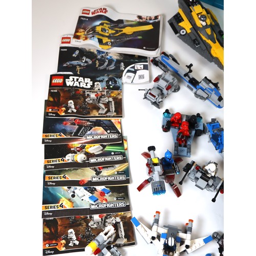 185 - LEGO Star Wars - Various Micro Fighter Sets + 75214 & 75280, some with instructions, majority pre-bu... 