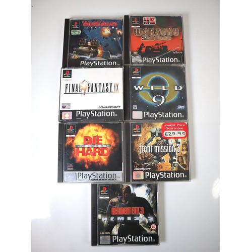 117 - Collection of Playstation One Games including Resident Evil 3 Nemesis, Warzone 2100, Wargames, Wild ... 