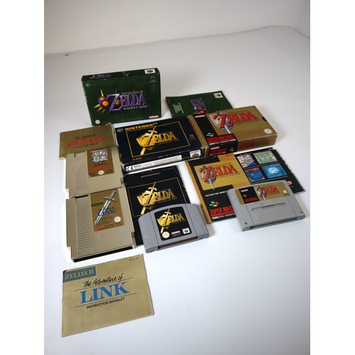 121 - Nintendo N64 Zelda Ocarina of Time (Boxed), Zelda Majoras Mask (Box only), Super NES The Legend of Z... 