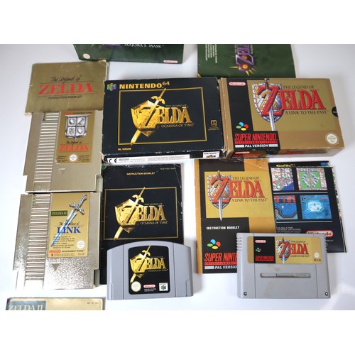 121 - Nintendo N64 Zelda Ocarina of Time (Boxed), Zelda Majoras Mask (Box only), Super NES The Legend of Z... 