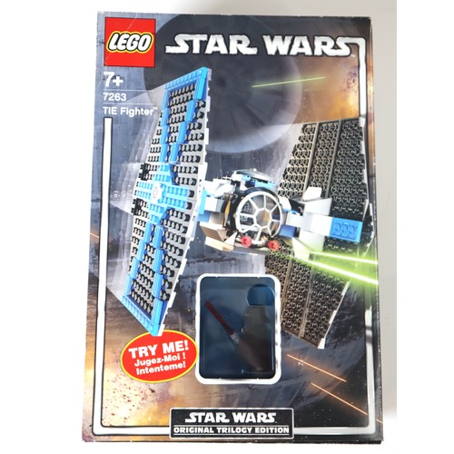 200 - LEGO Star Wars - 7263 TIE Fighter boxed with instructions, pre built , includes minifigures and Illu... 