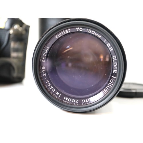 155 - Asahi Pentax ME SLR Camera with Pentax M f1.7 50mm lens & Vivitar f3.8 70-150mm lens