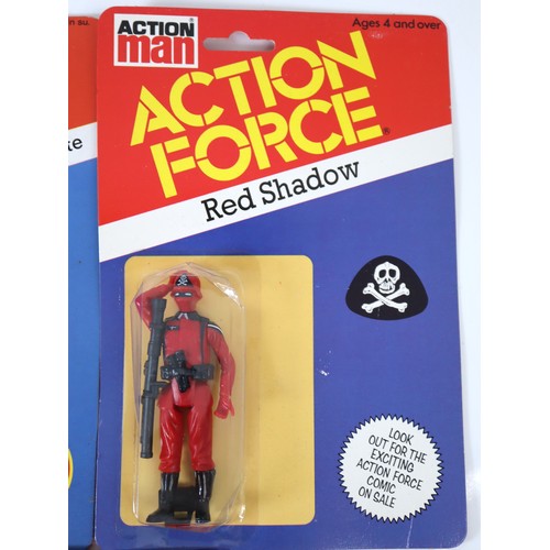24 - 5 x 1980's Action Man Action Force Carded Action Figures - Red Shadow, S.A.S Frogman, S.A.S Squad Le... 