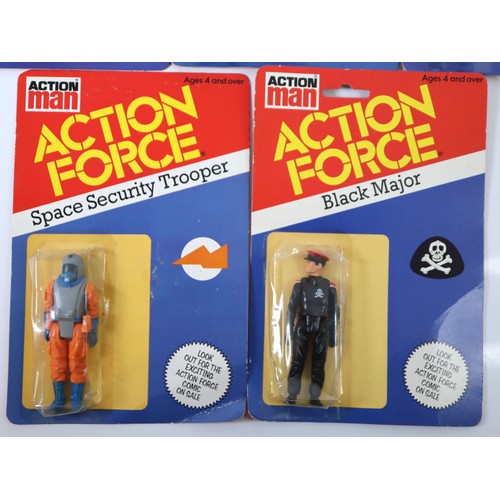 24 - 5 x 1980's Action Man Action Force Carded Action Figures - Red Shadow, S.A.S Frogman, S.A.S Squad Le... 