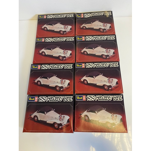 302 - A collection of Revell car model building kits including Eight 1939 Mercedez Benz H1269, Four 1965 C... 