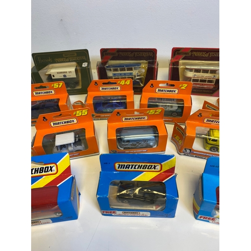 304 - Collection of Matchbox Die-cast model cars including MB4 Taxi Londonien, MB62 Volvo 760 MB47 Scoolbu... 