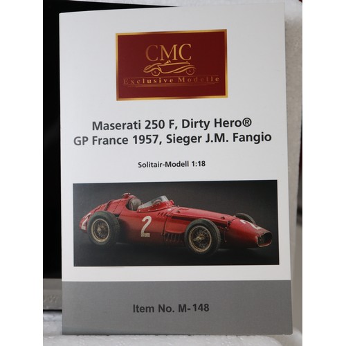 49 - Maserati 250 F Dirty Hero GP France 1957 J.M Fangio Limited Edition 1:18 Scale by CMC Models