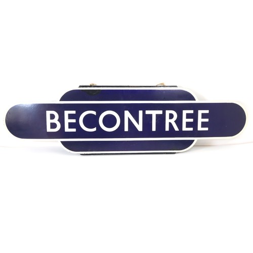 60 - Original Beacontree Totem Enamel Sign British Railway Station Signs