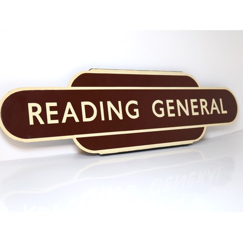 63 - Original Reading General Totem Enamel Sign British Railway Station Signs