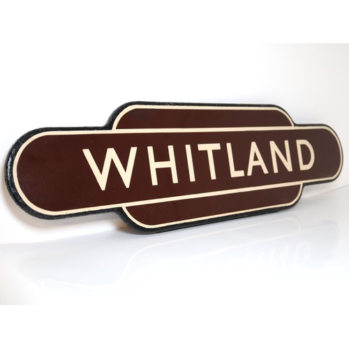 66 - Original Whitland Totem Enamel Sign British Railway Station Signs