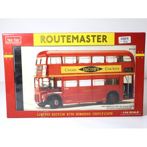 69 - Sun Star 1:24 Scale Routemaster London Transport RM254-VLT Limited Edition 2566/3500 Boxed / COA