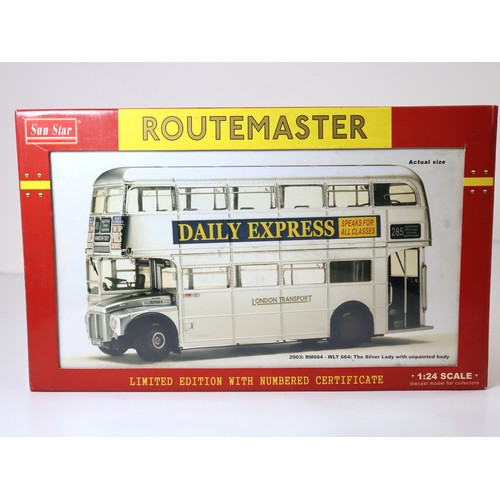 70 - Sun Star 1:24 Scale Routemaster London Transport RM664-WLT664 The Silver Lady Limited Edition 1433/2... 