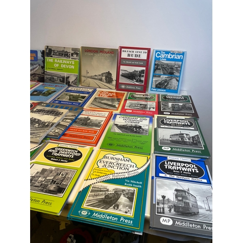 322 - A collection of Train related books including London Midland Steam in action, The Railways of Devon